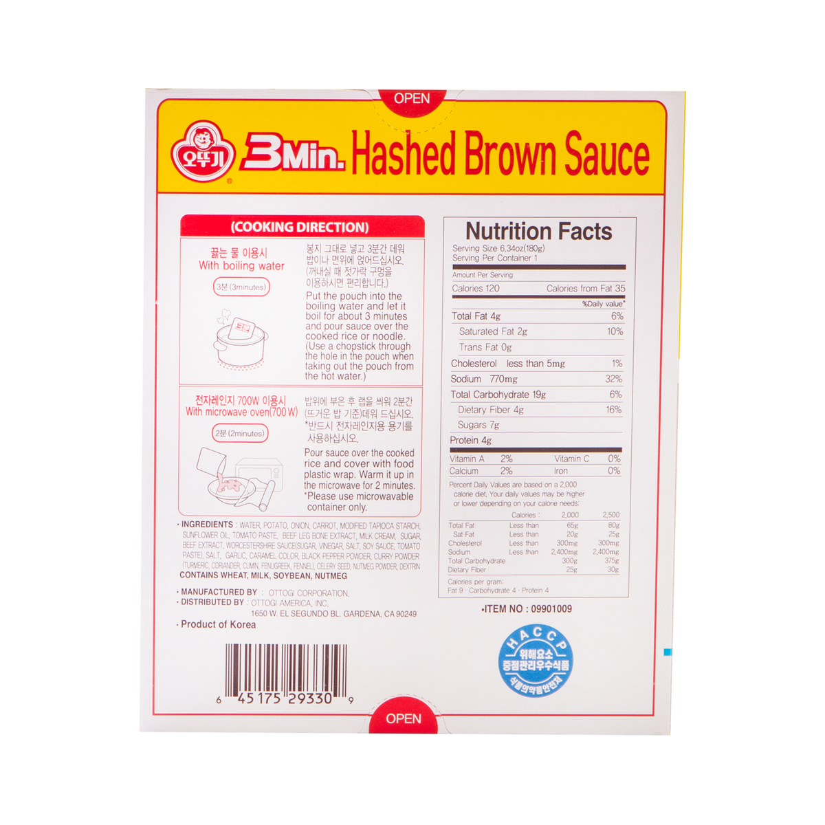 3 Min. Hashed Brown Sauce 180g OTG NEW YORK