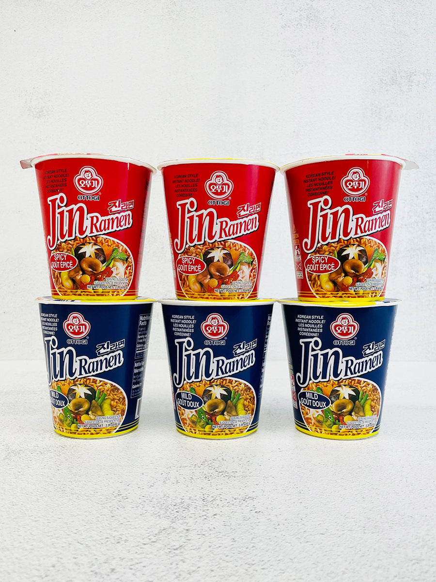 Jin Ramen Mild & Spicy 6-Cup Set